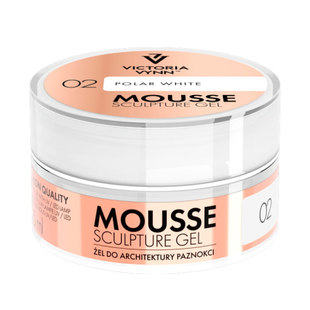 Żel budujący no.02 z tiksotropią o konsystencji MOUSSE SCULPTURE GEL Polar White 15 ml Victoria Vynn