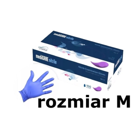 Rękawiczki nitrylowe bezpudrowe rozmiar M NIEBIESKIE / ZARYS