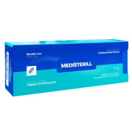 Torebki do sterylizacji narzędzi w autoklawie 90x260 mm 200 sztuk MediSterill CLAVIER
