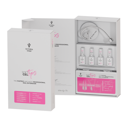 ZESTAW Soft Gel Tips Starter Kit Medium Almond VICTORIA VYNN