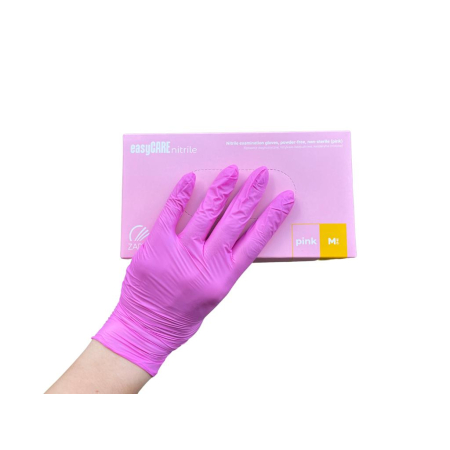 Rękawiczki nitrylowe bezpudrowe rozmiar M PINK / ZARYS