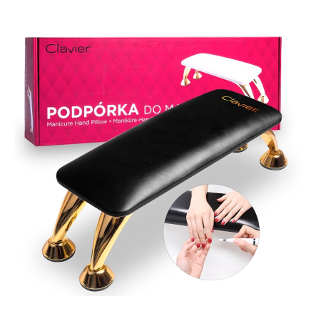 Podpórka / podkładka pod dłoń do manicure z ekoskóry czarna CLAVIER