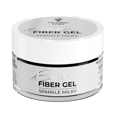 Żel budujący do paznokci z mikrowłóknem szklanym EASY FIBER GEL SPARKLE MILKY 50ml VICTORIA VYNN