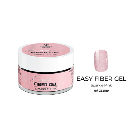 Żel budujący do paznokci z mikrowłóknem szklanym EASY FIBER GEL SPARKLE PINK 50ml VICTORIA VYNN