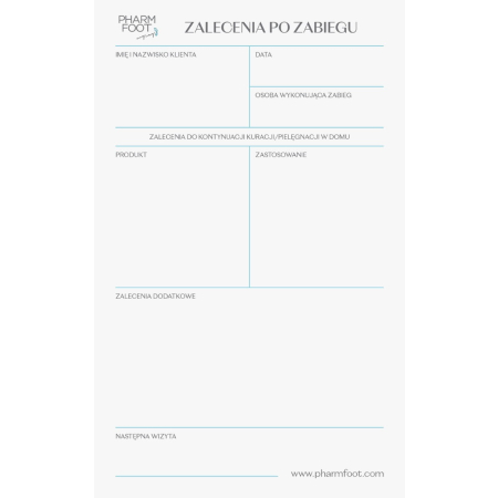 Recepta zalecenia po zabiegu PHARM FOOT VICTORIA VYNN